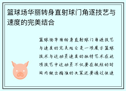 篮球场华丽转身直射球门角逐技艺与速度的完美结合